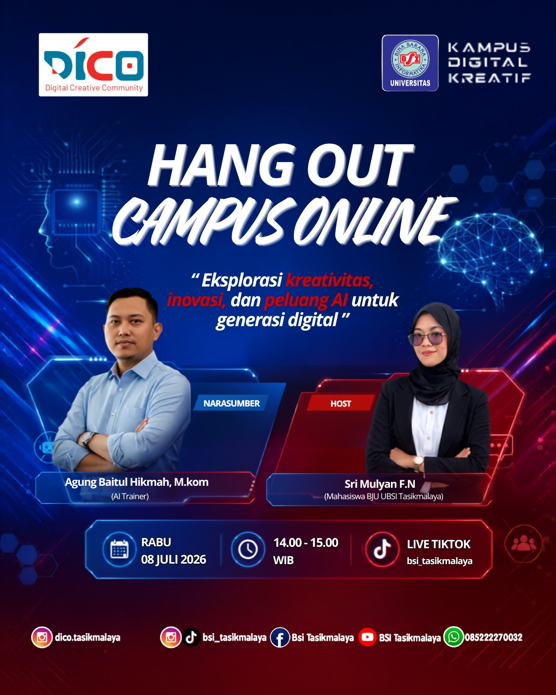 Hangout Campus Online DICO Bersama UBSI Tasikmalaya