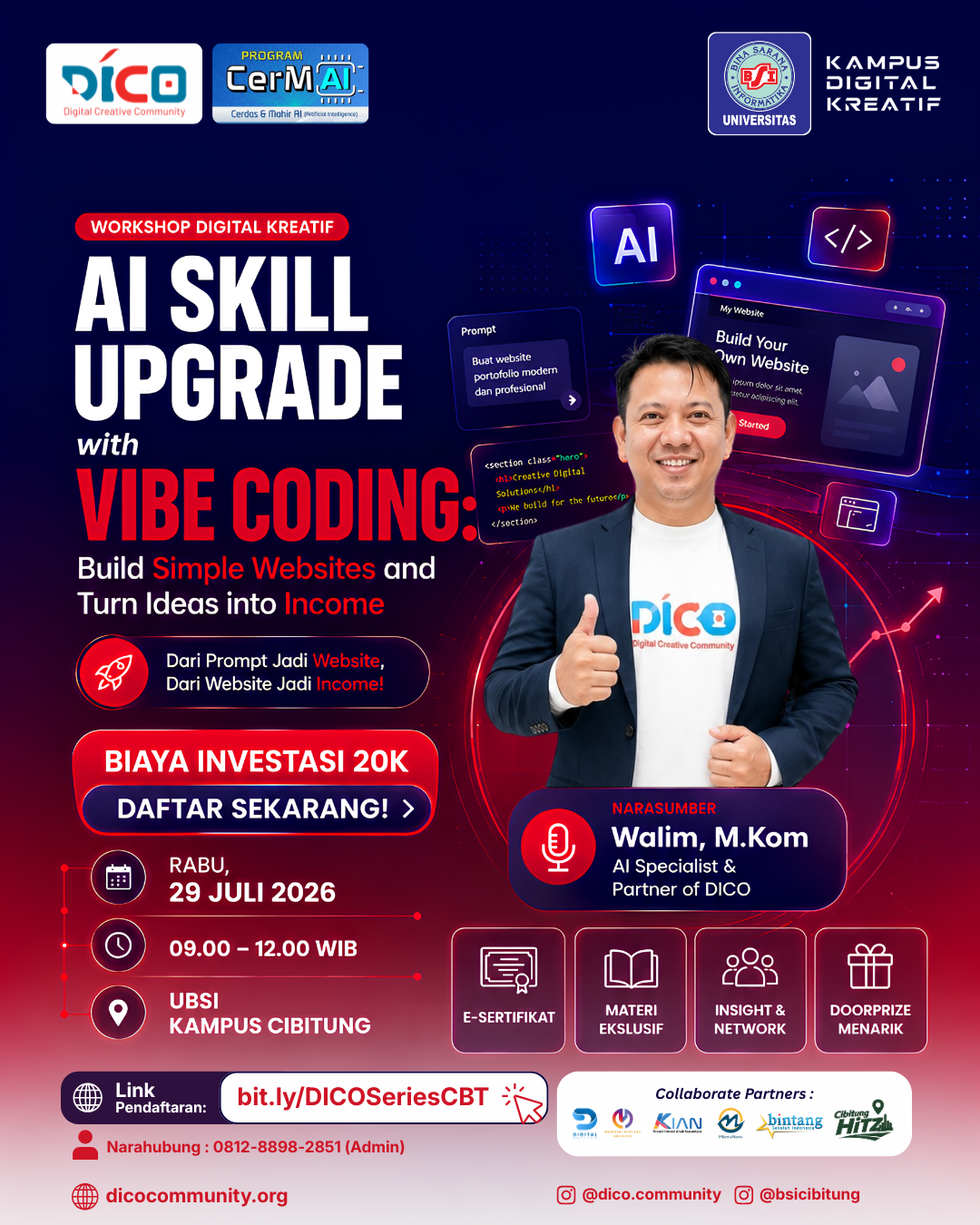 Workshop Digital Kreatif : AI Skill Upgrade with Vibe Coding
