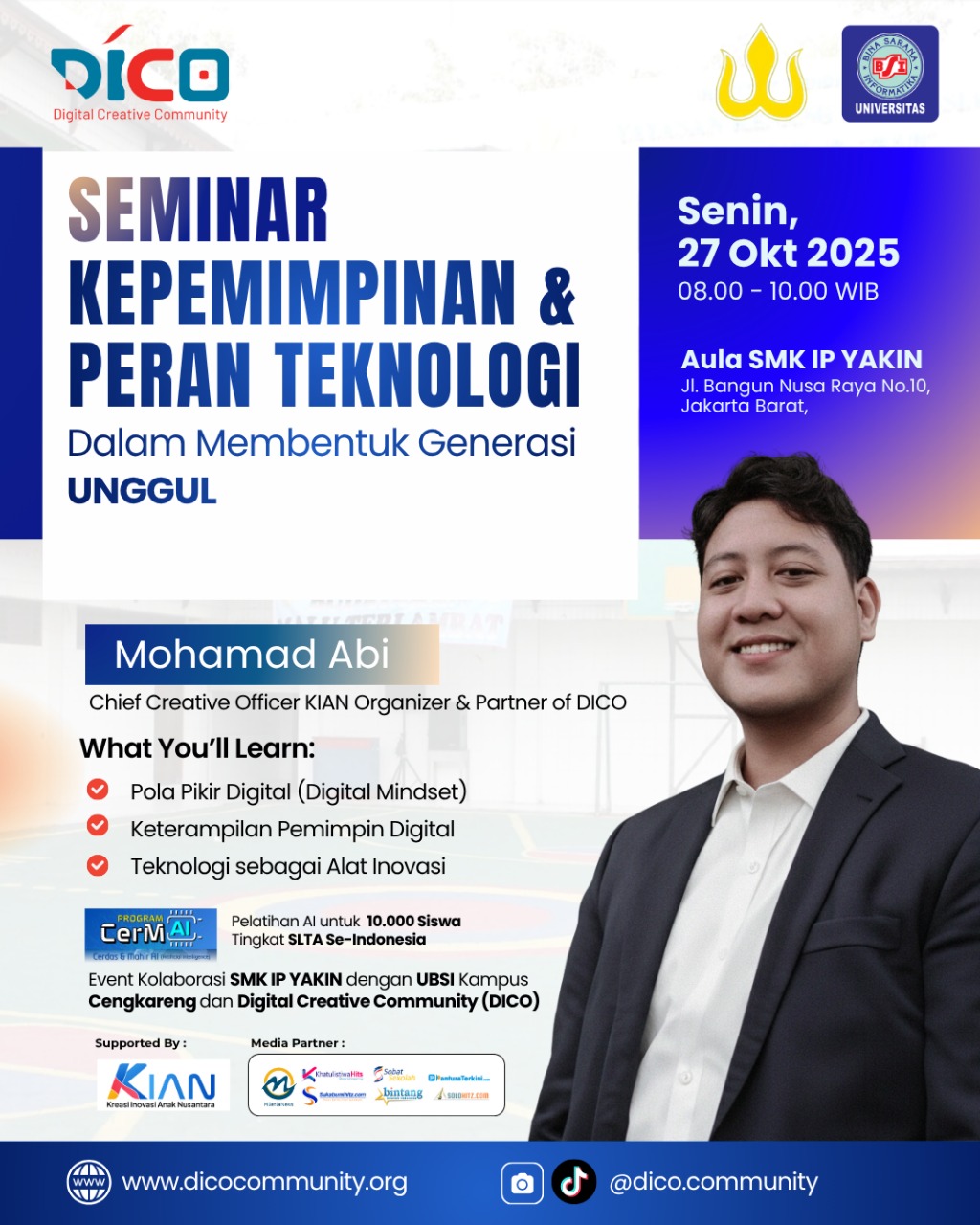 SEMINAR KEPEMIMPINAN & PERAN TEKNOLOGI DALAM MEMBENTUK GENERASI UNGGUL