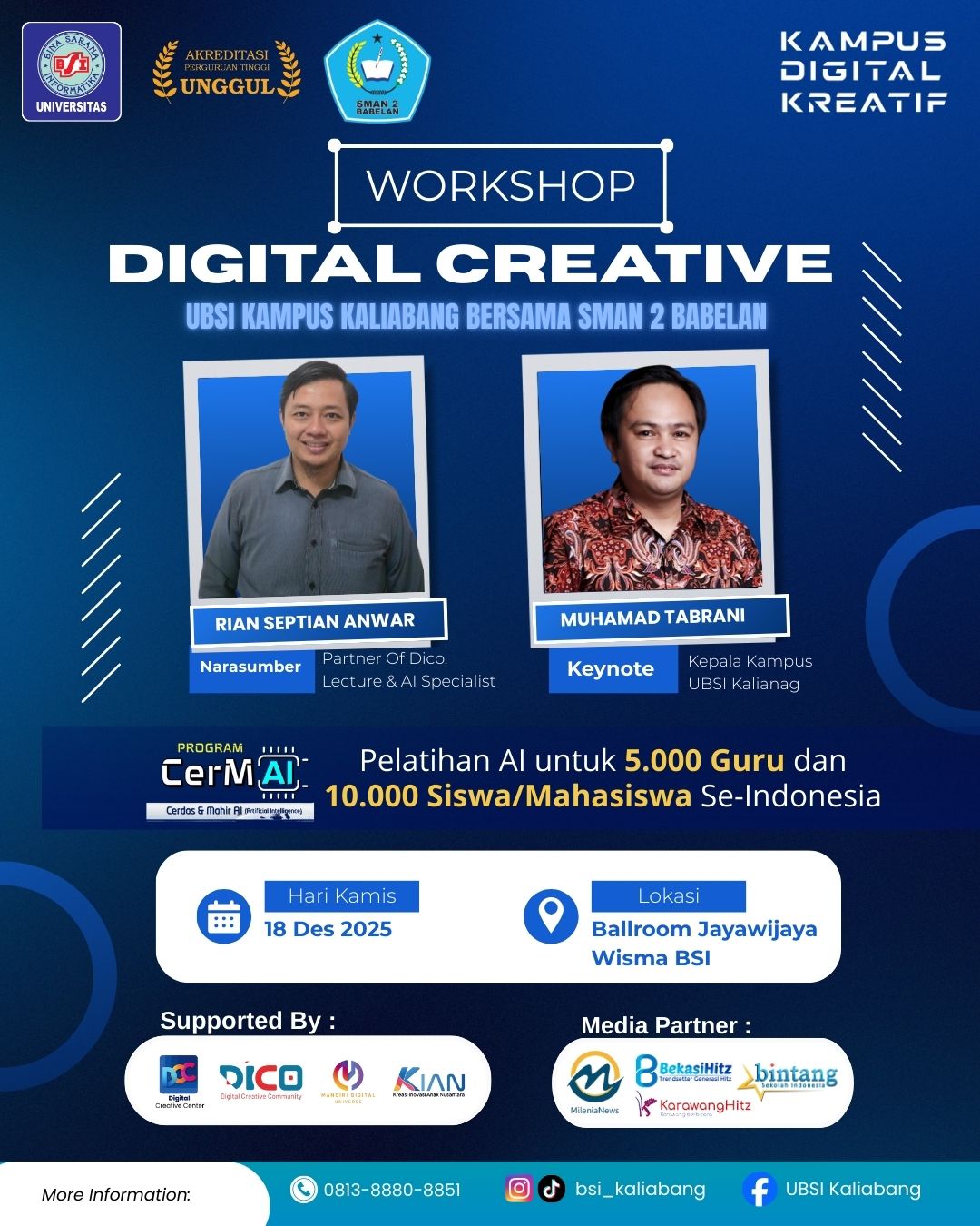 Workshop Digital Creative - UBSI Kaliabang dengan SMAN 2 Babelan