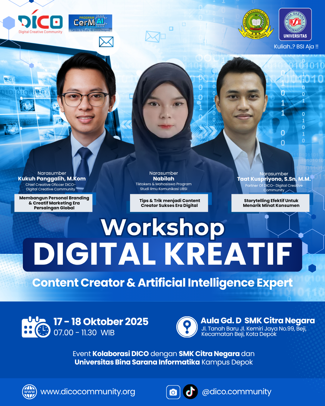 Workshop Digital Kreatif - Content Creator adn Artificial Intelligence Expert